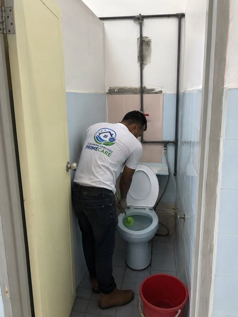 Cleaning Services Primecare cleaner cleaning a toilet bowl